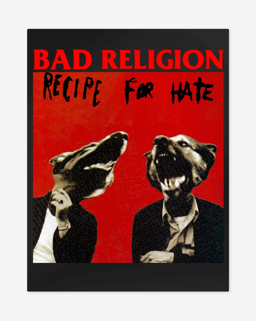 Print metalico Negro de Bad Religion Recipe For Hate 
