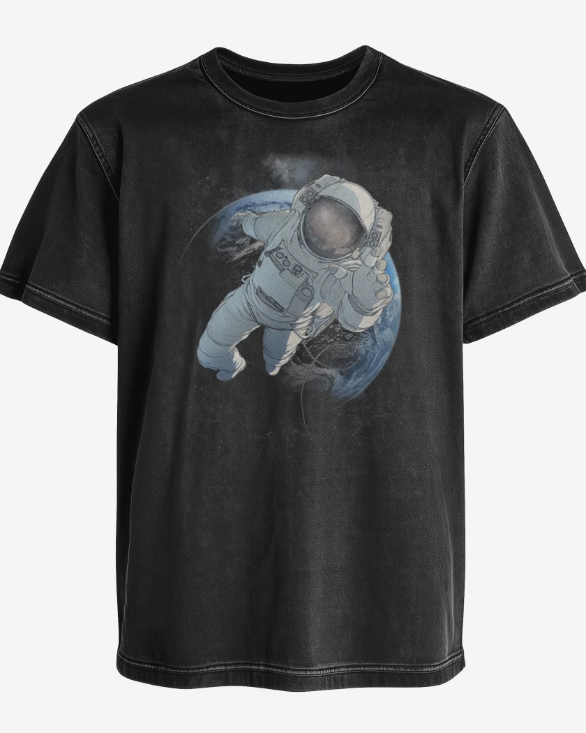 Polera desgastada Negro de Espcaciofull color