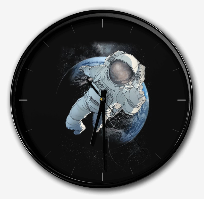 Reloj Negro de Espcaciofull color