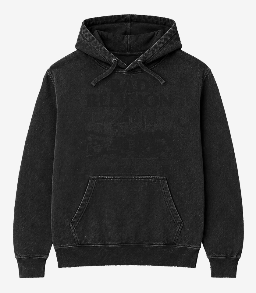 Poleron Canguro Acid Wash Negro de Bad Religion How Could