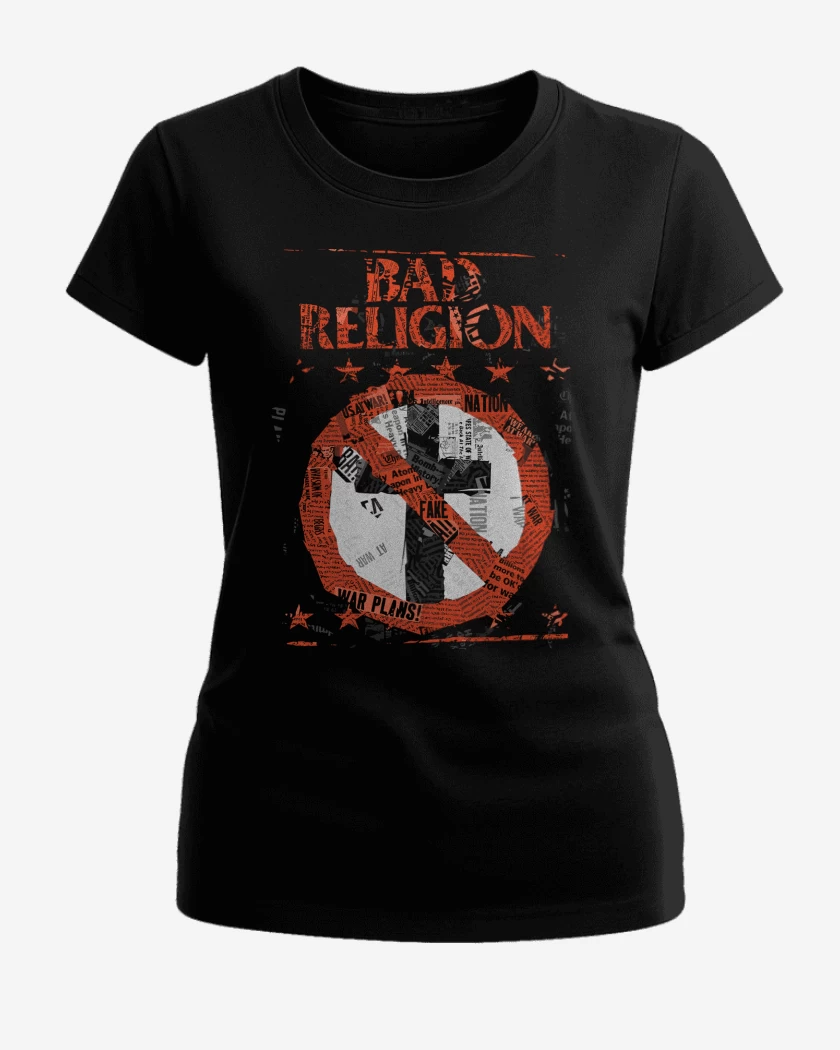 Polera de Mujer Negro de Bad Religion Cruz