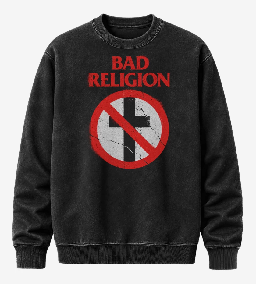 Poleron Polo Acid Wash Negro de Bad Religion
