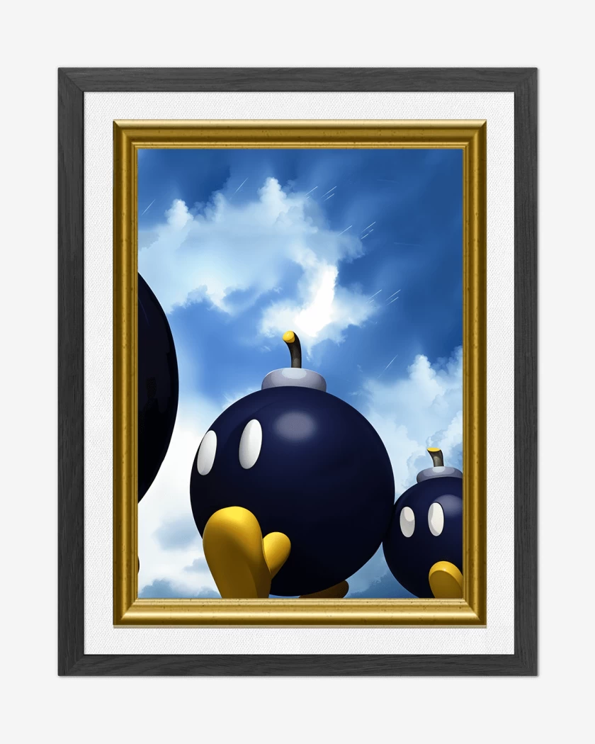 Cuadro decorativo Negro de Bob-omb pintura