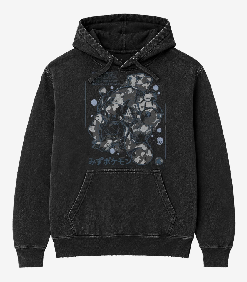Poleron Canguro Acid Wash Negro de Team Agua