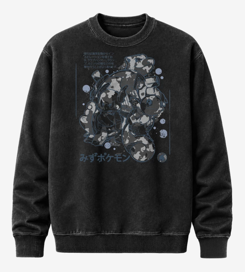 Poleron Polo Acid Wash Negro de Team Agua