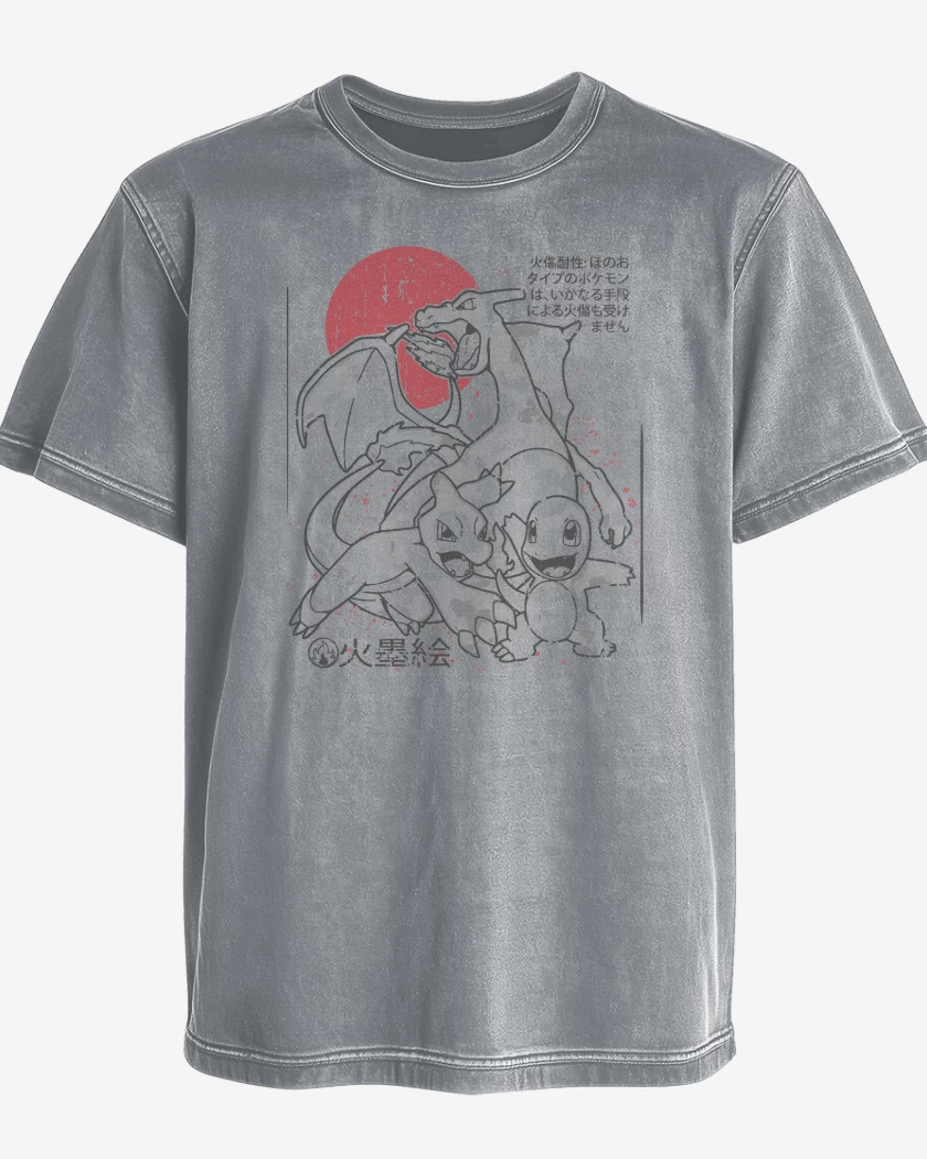 Polera desgastada Gris Melange de Team Fuego