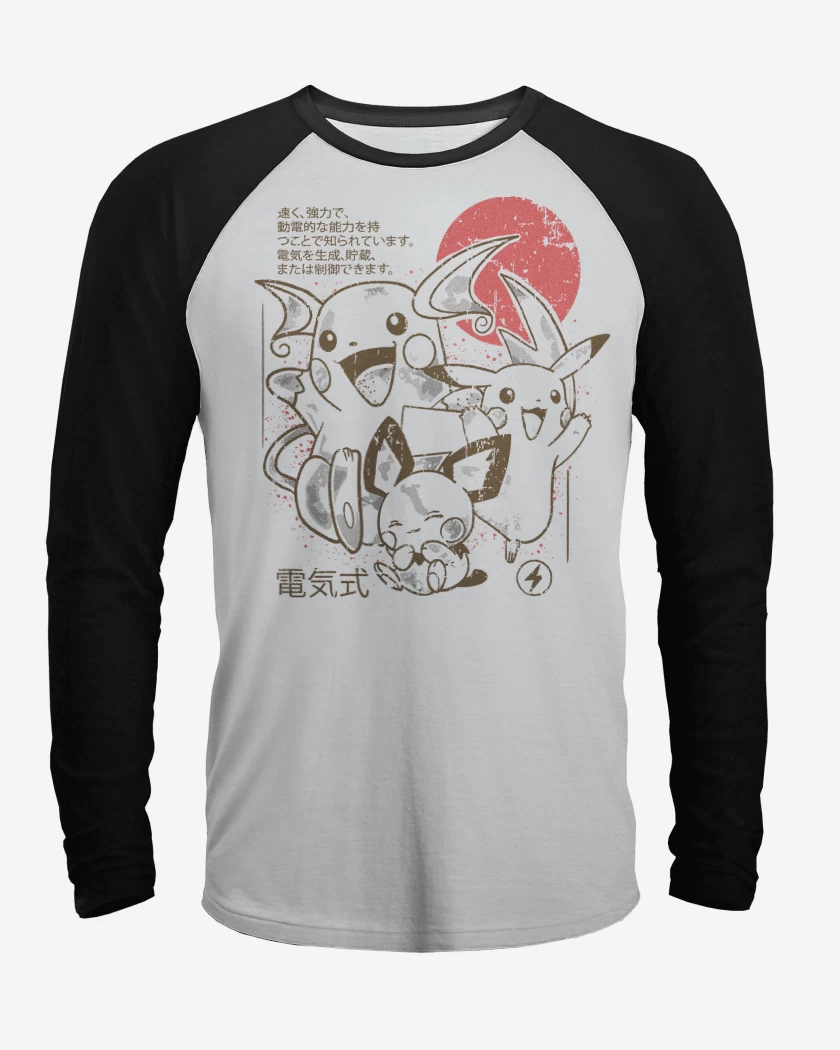 Polera Raglan Blanco / Negro de Team Electricidad 