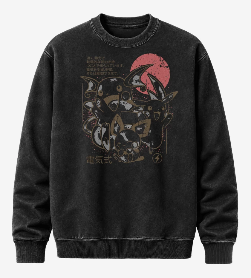 Poleron Polo Acid Wash Negro de Team Electricidad 