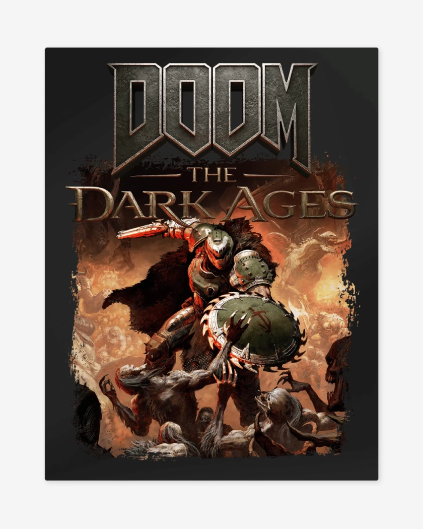 Print metalico Negro de Doom Dark Ages
