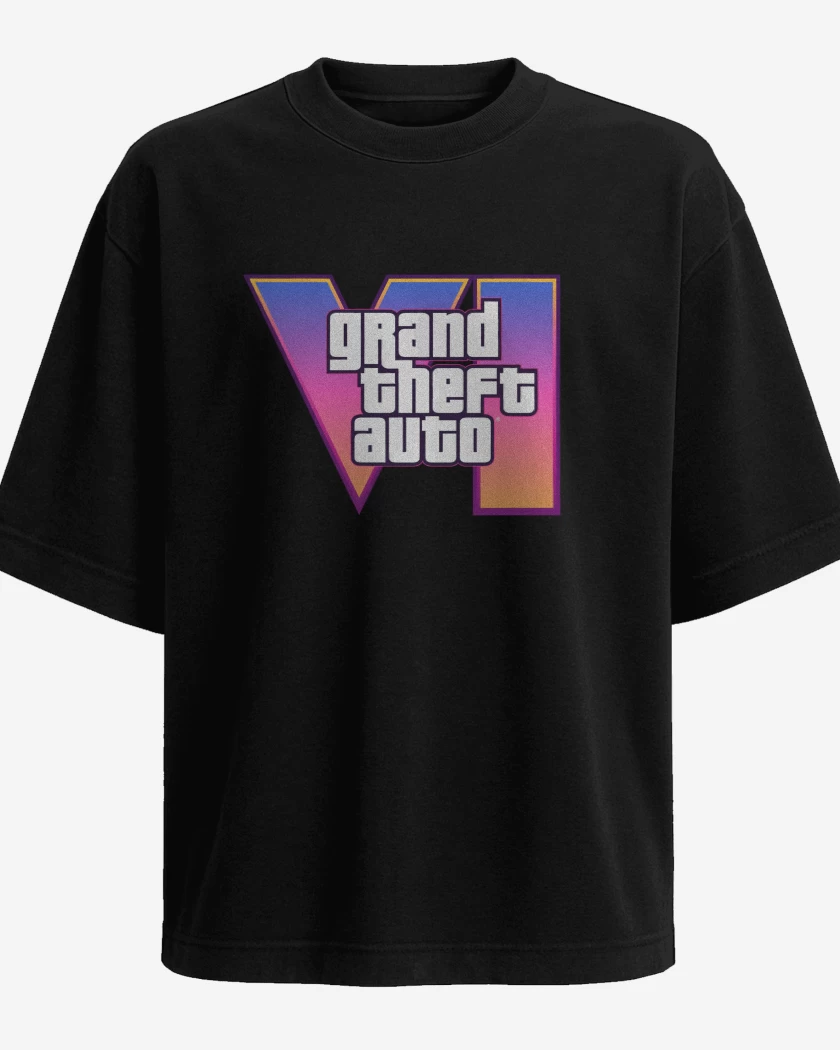 Polera Oversize Negro de GTA VI