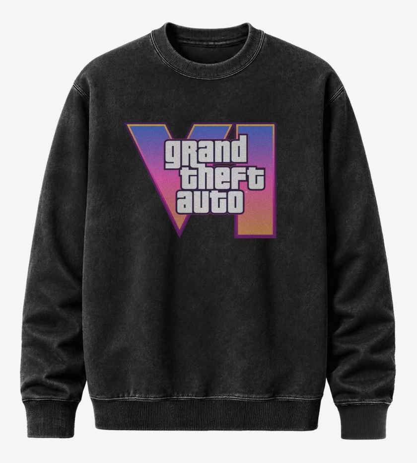 Poleron Polo Acid Wash Negro de GTA VI