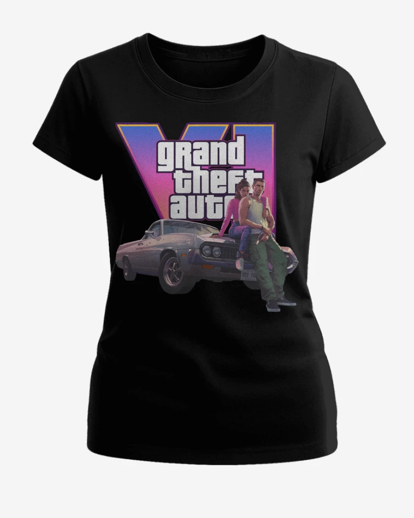 Polera de Mujer Negro de GTA VI Jason & Lucia