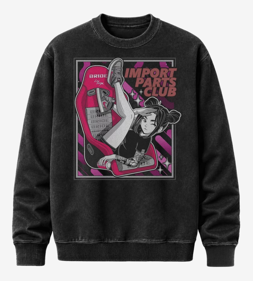Poleron Polo Acid Wash Negro de Auto Parts