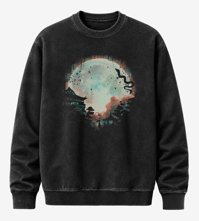 Poleron Polo Acid Wash Negro de Shihiro full color