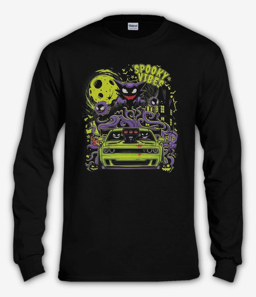 Polera manga larga Negro de Gengar cars
