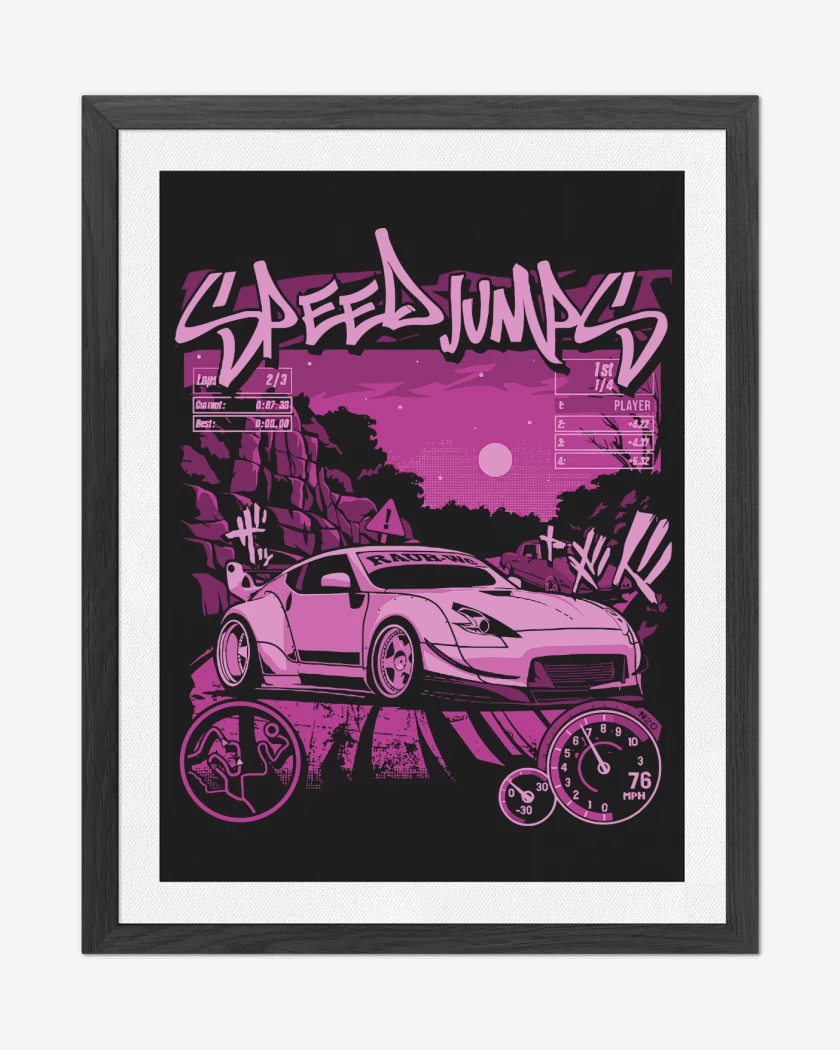 Cuadro decorativo Negro de Speed Porsche