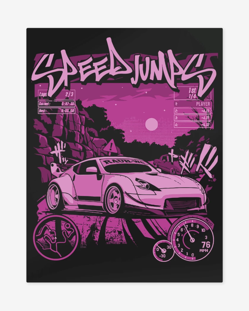 Print metalico Negro de Speed Porsche