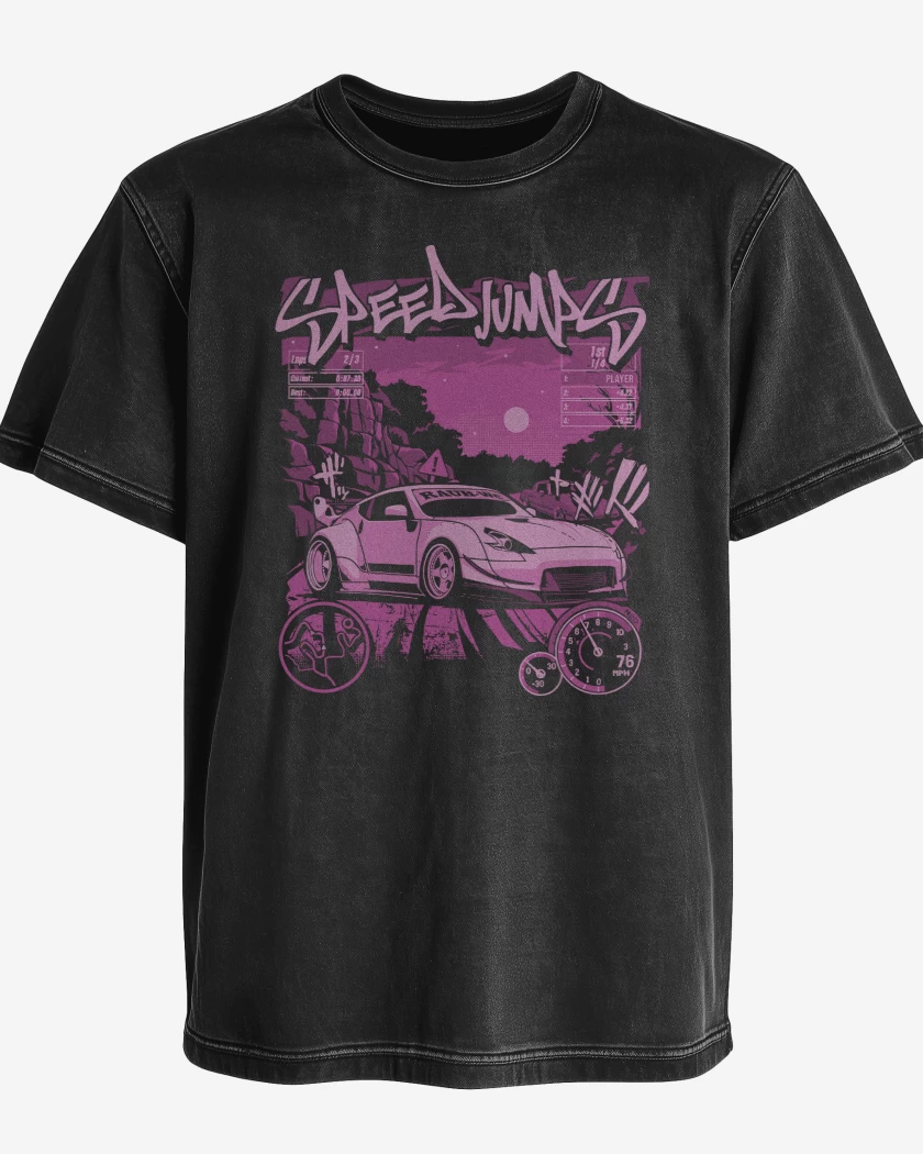 Polera desgastada Negro de Speed Porsche