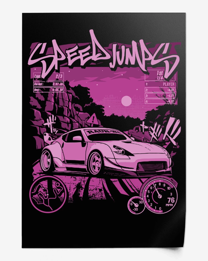 Print Negro de Speed Porsche