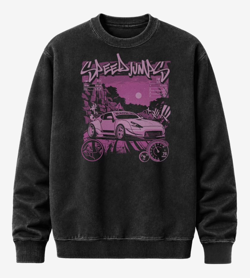 Poleron Polo Acid Wash Negro de Speed Porsche