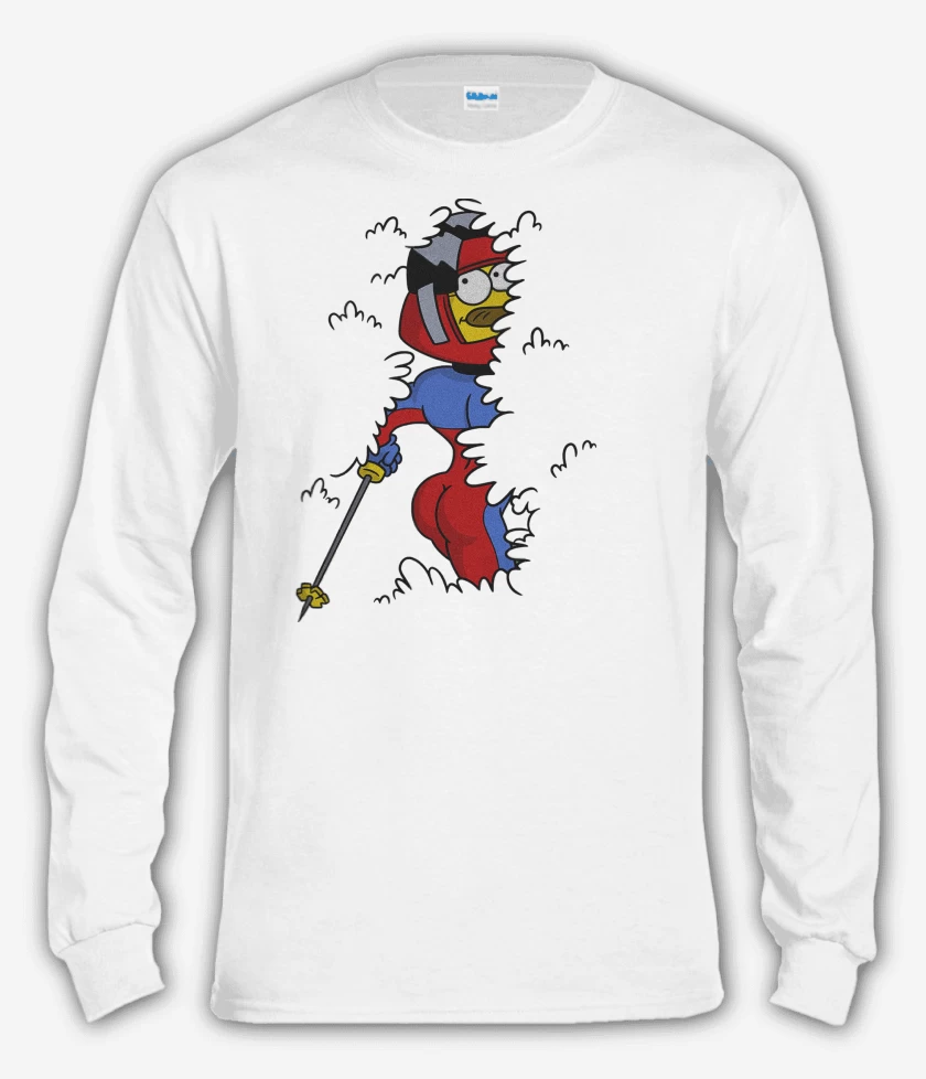 Polera manga larga Blanco de Estupido y Sensual Flanders