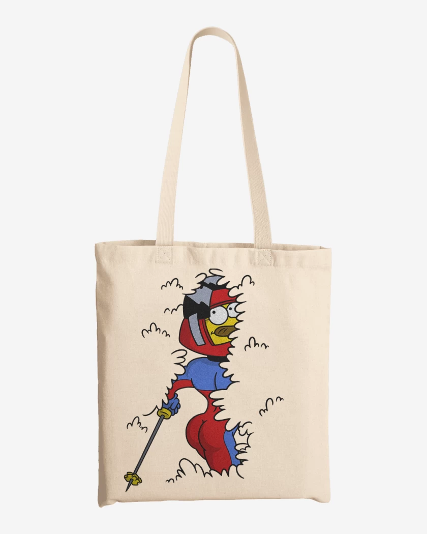 Totebag Blanco de Estupido y Sensual Flanders