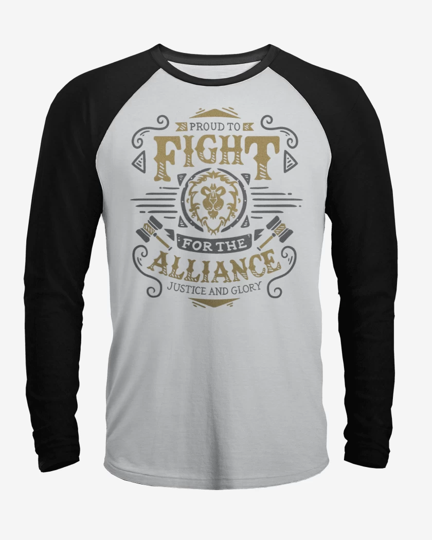 Polera Raglan Blanco / Negro de Fight for the Alliance