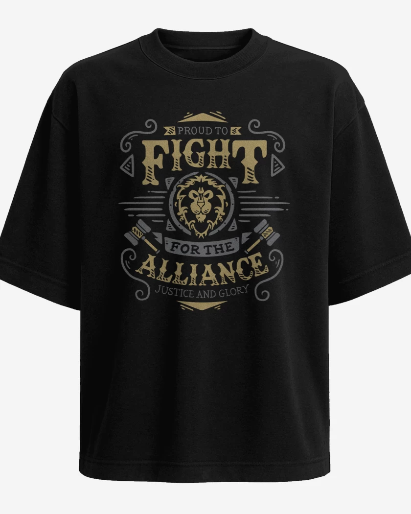 Polera Oversize Negro de Fight for the Alliance