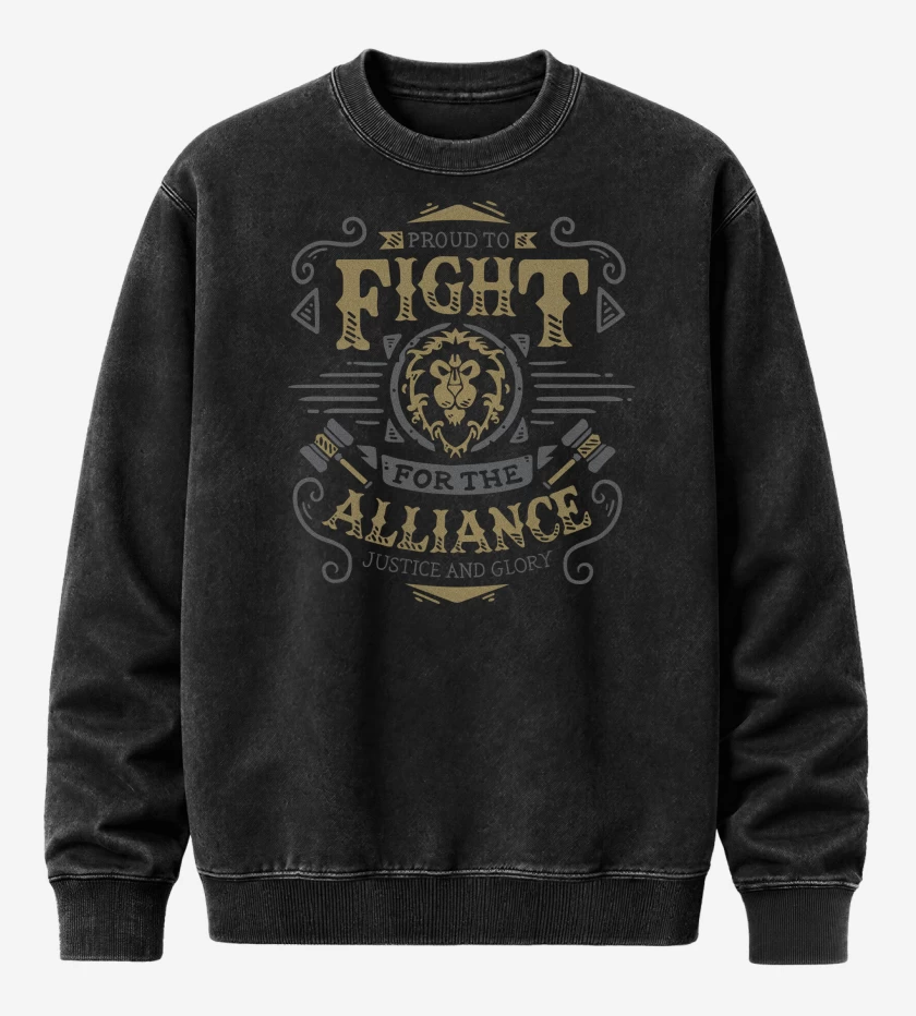 Poleron Polo Acid Wash Negro de Fight for the Alliance