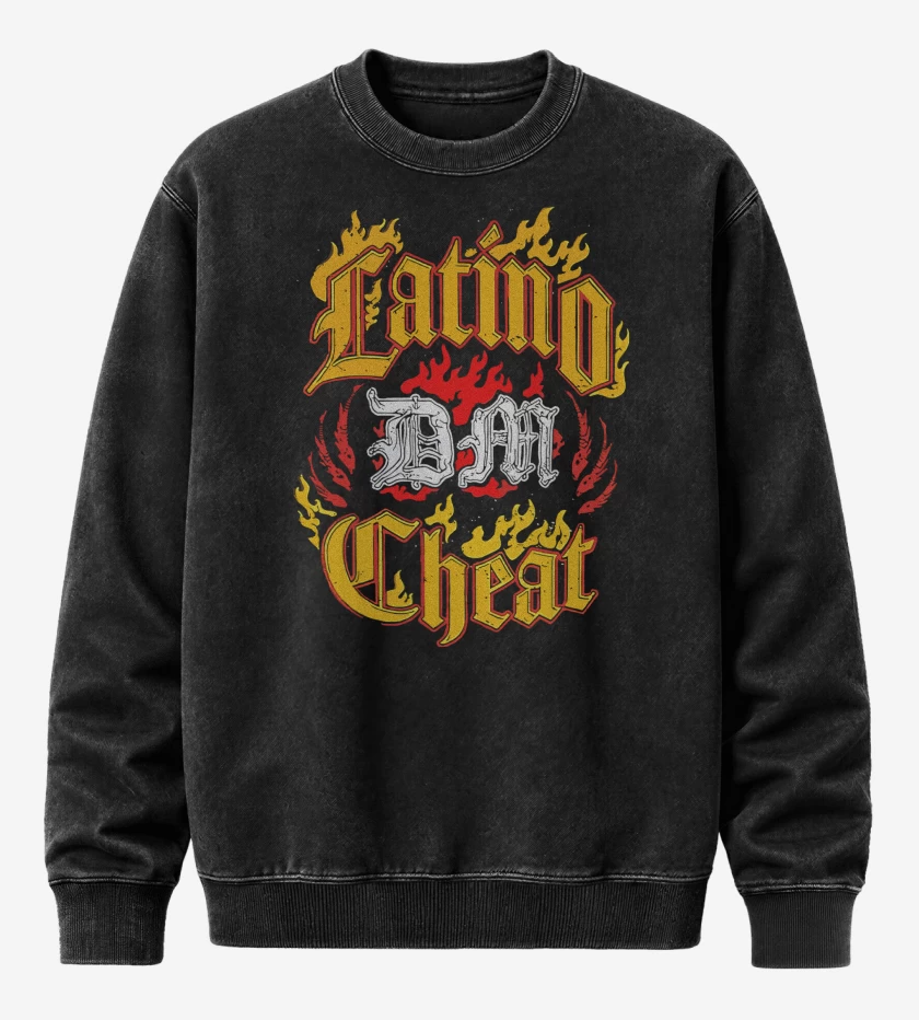 Poleron Polo Acid Wash Negro de Latino Cheat