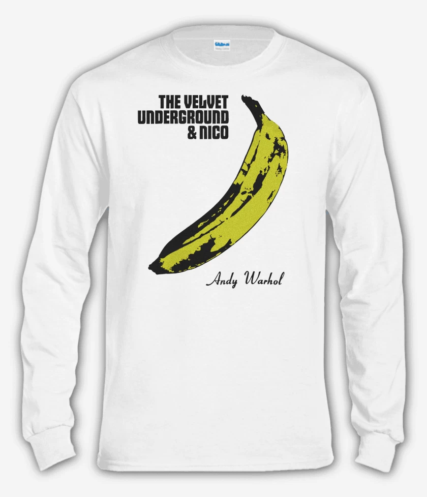 Polera manga larga Blanco de The Velvet Underground Andy Warhol