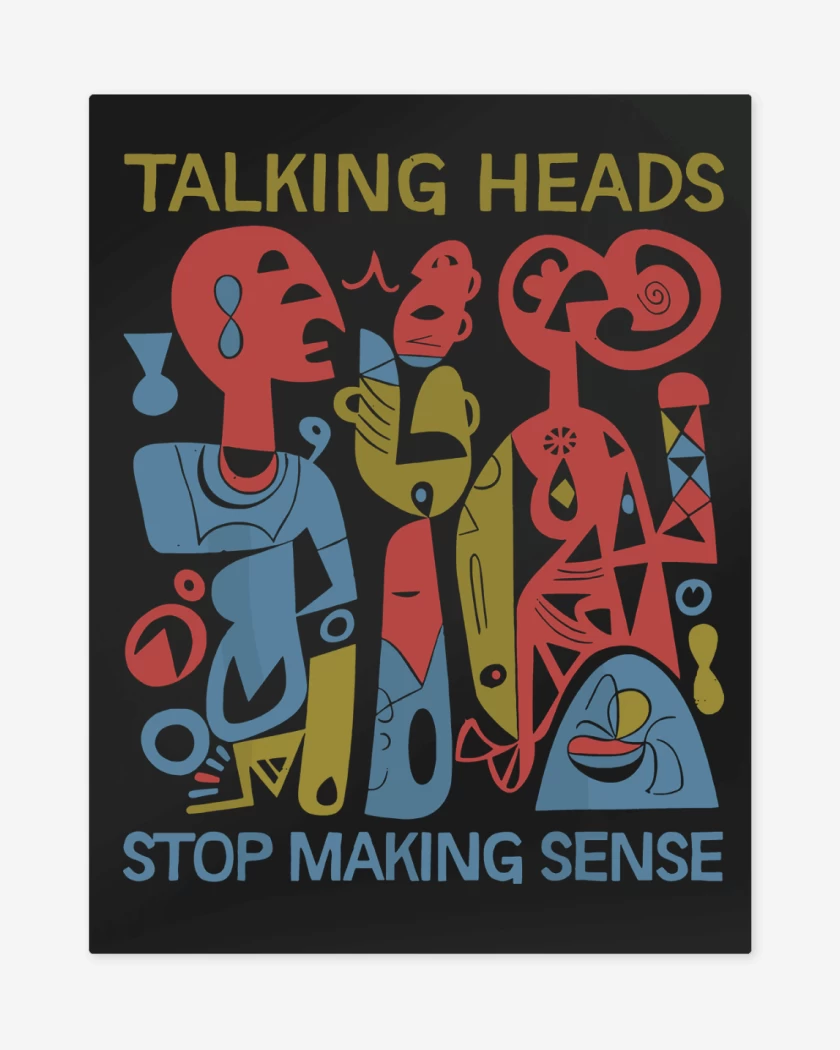 Print metalico Negro de Talking Heads Stop Making Sense