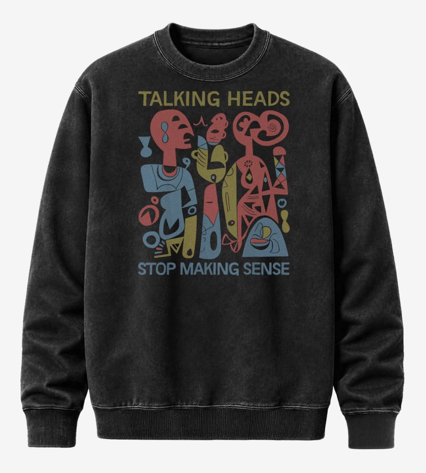 Poleron Polo Acid Wash Negro de Talking Heads Stop Making Sense