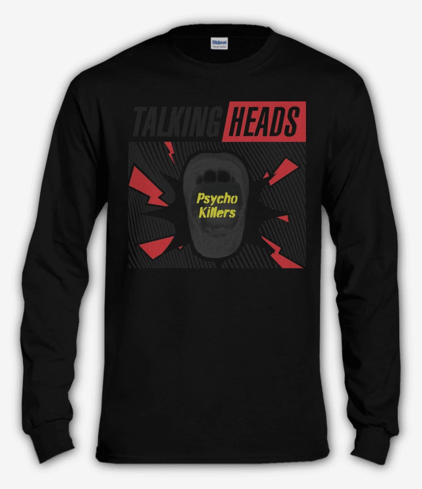 Polera manga larga Negro de Psycho Talking Heads