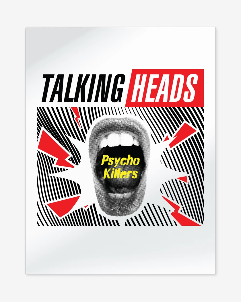 Print metalico Blanco de Psycho Talking Heads