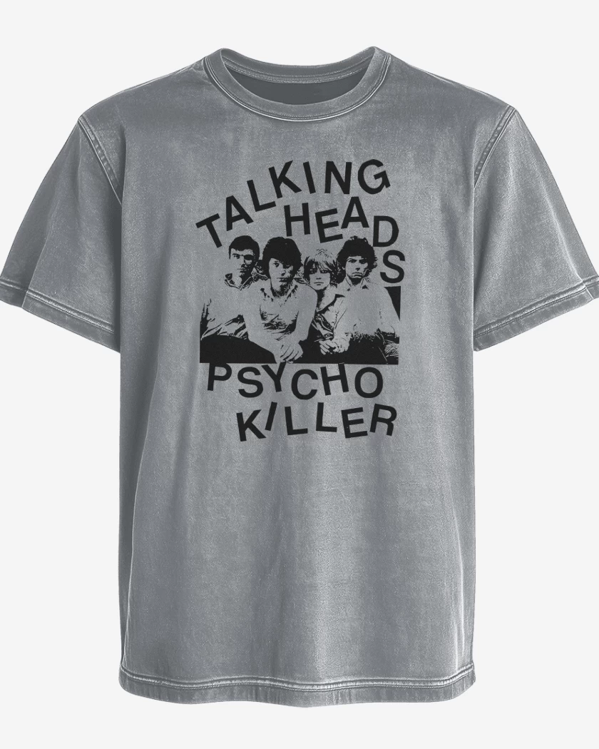 Polera desgastada Gris Melange de Talking Heads Band