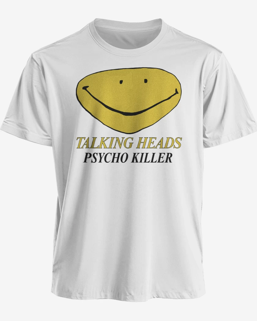 Polera premium Blanco de Talking Heads Psycho Killer