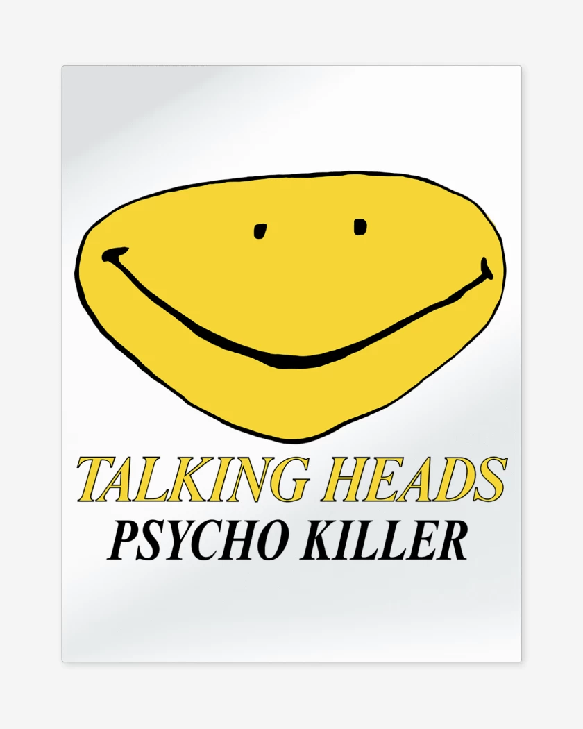 Print metalico Blanco de Talking Heads Psycho Killer