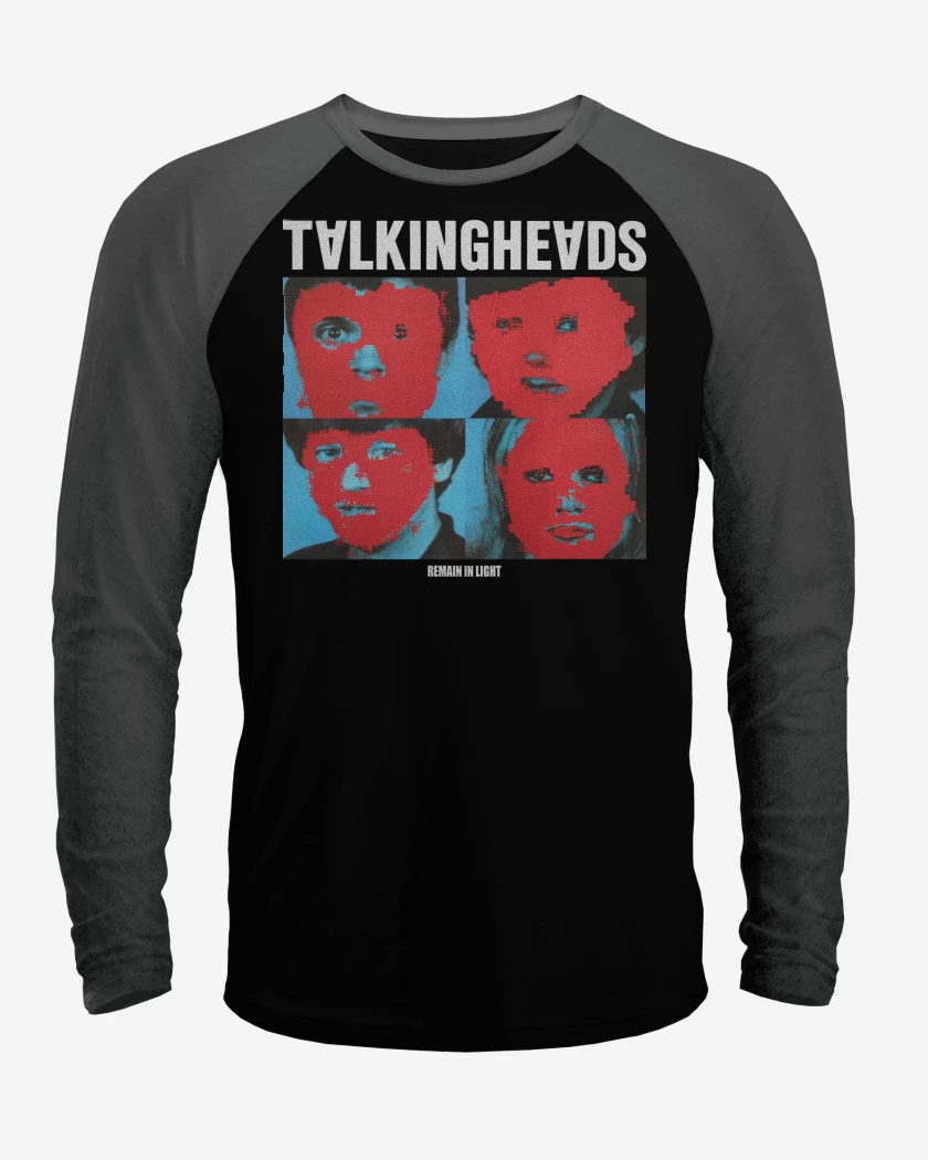 Polera Raglan Negro / Negro Heather de Talking Heads Remain In Light