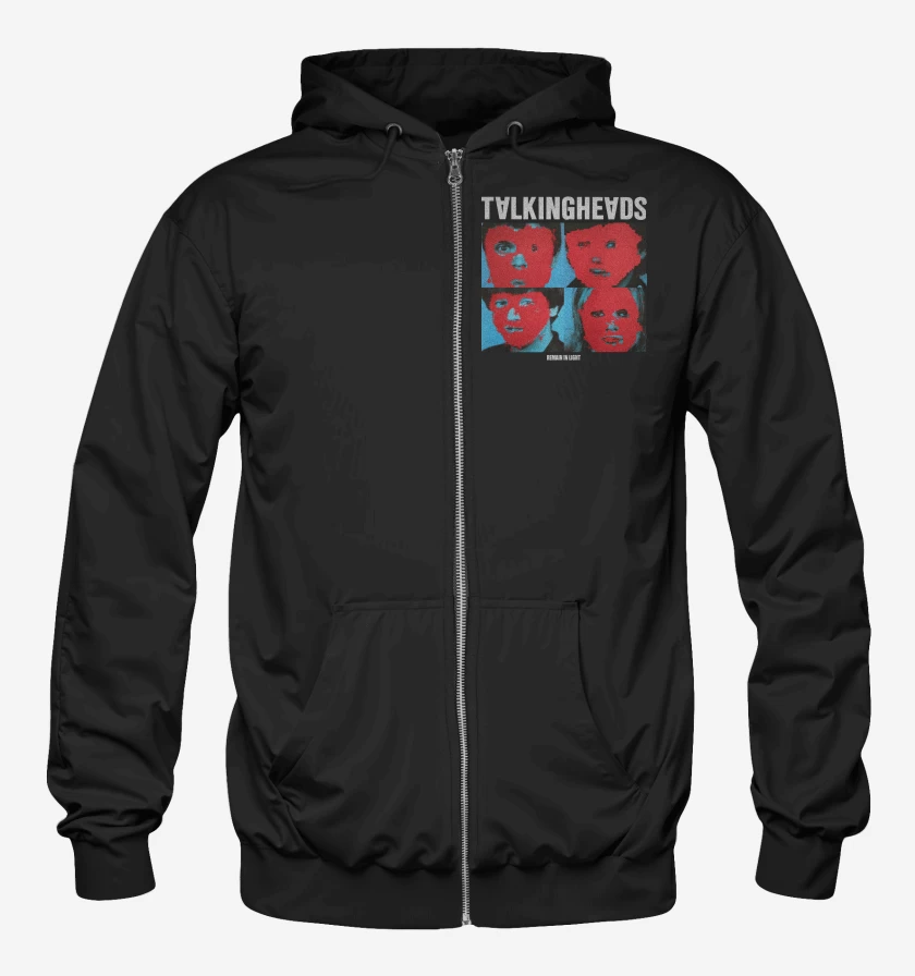 Poleron Canguro con cierre Negro de Talking Heads Remain In Light