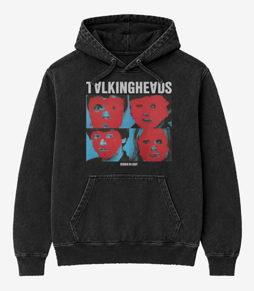 Poleron Canguro Acid Wash Negro de Talking Heads Remain In Light
