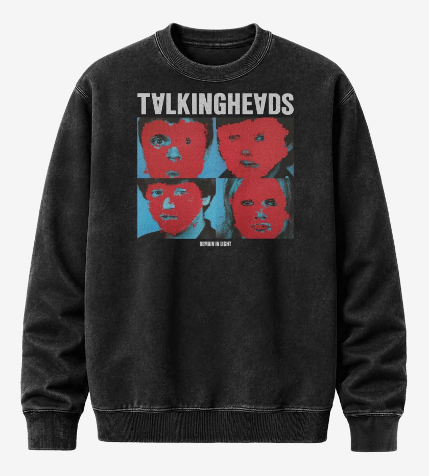 Poleron Polo Acid Wash Negro de Talking Heads Remain In Light