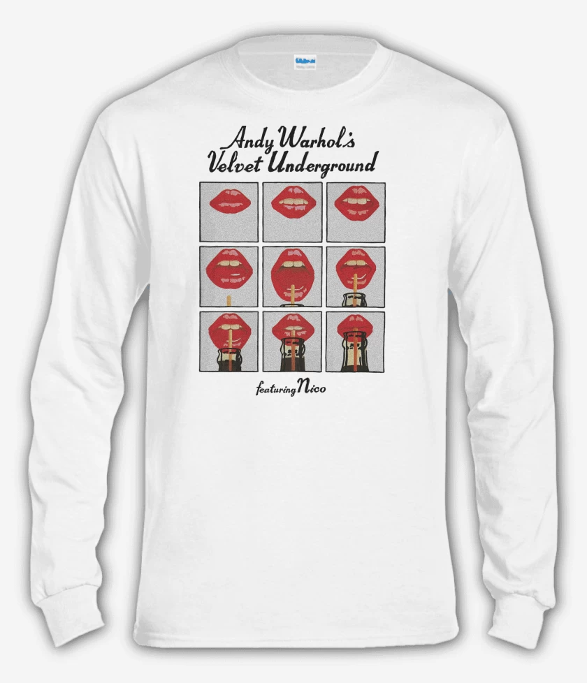 Polera manga larga Blanco de Andy Warhols Velvet Underground