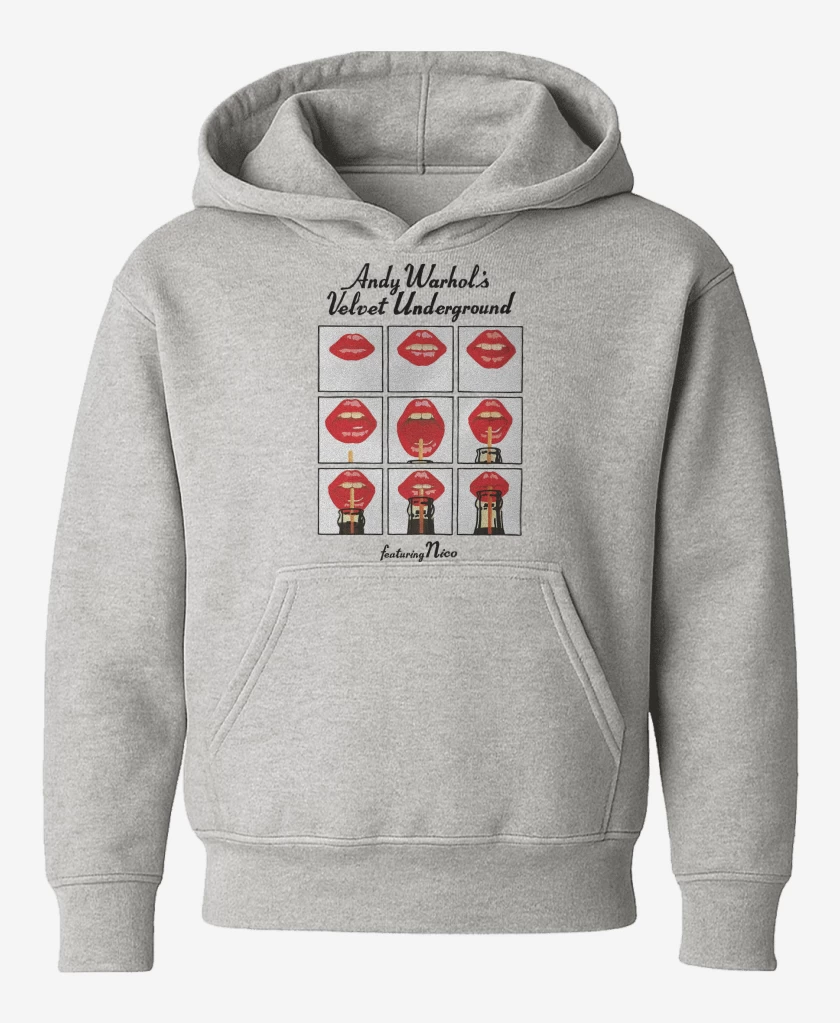 Poleron de niño Gris Melange de Andy Warhols Velvet Underground