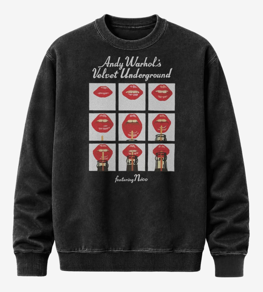 Poleron Polo Acid Wash Negro de Andy Warhols Velvet