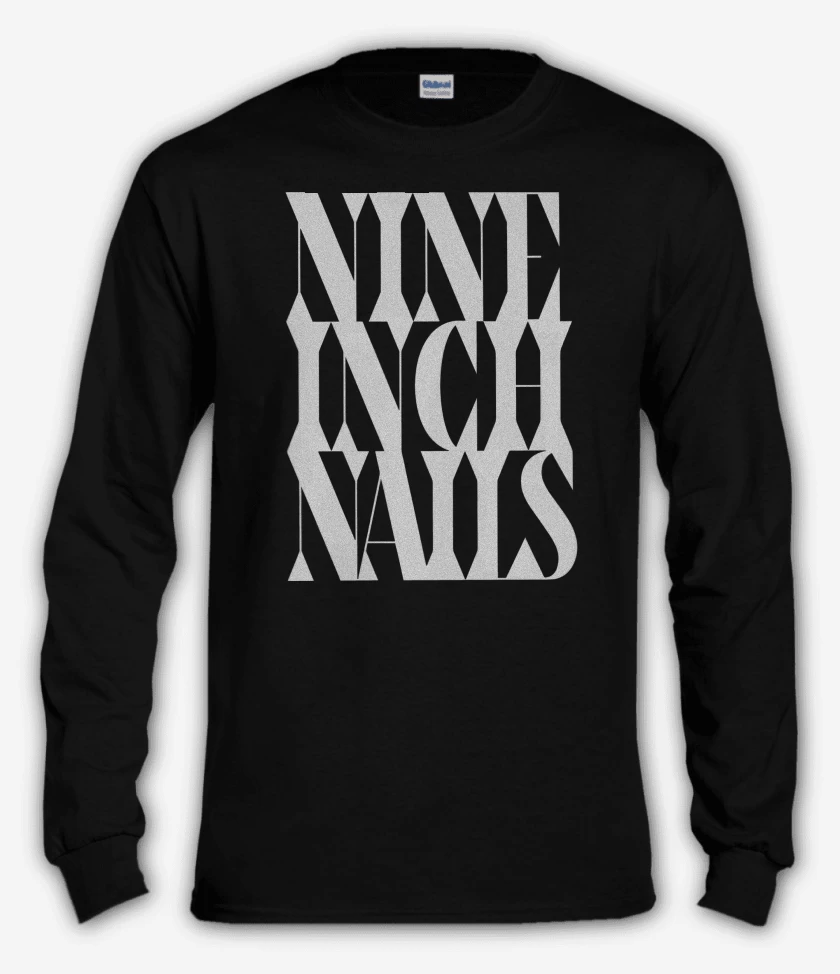 Polera manga larga Negro de NIN Logo 