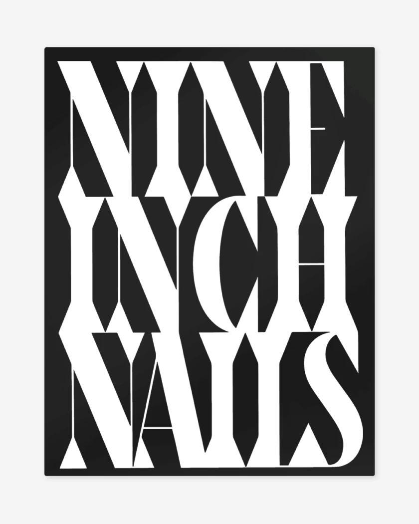 Print metalico Negro de NIN Logo 