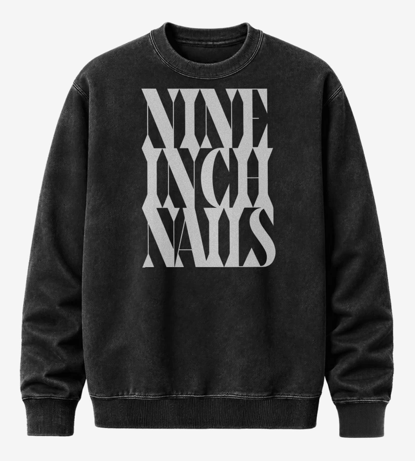 Poleron Polo Acid Wash Negro de NIN Logo 