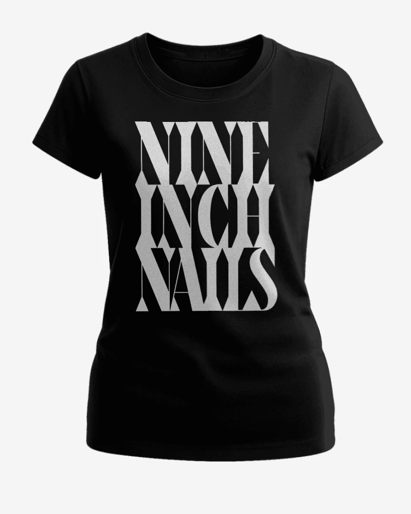 Polera de Mujer Negro de NIN Logo 