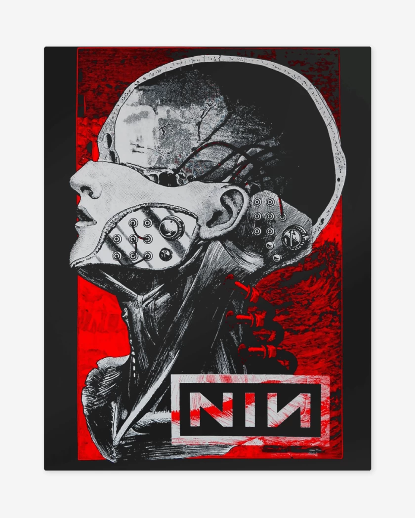 Print metalico Negro de NIN Machine